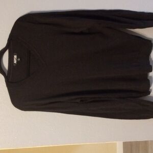 Men's APT9 Charcoal Lt Black Fine Knit Merino Wool Blend V-neck Sweater L